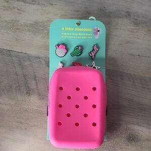 Charm It Pink Water Bottle Pouch with Charms